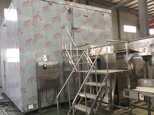 Congelador IQF con lecho fluidizado