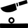 Corte de las cabezas de cebollas
